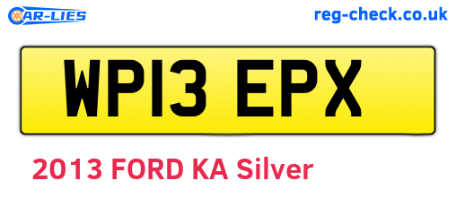 WP13EPX are the vehicle registration plates.