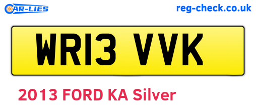WR13VVK are the vehicle registration plates.