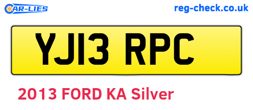 YJ13RPC are the vehicle registration plates.