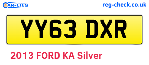 YY63DXR are the vehicle registration plates.