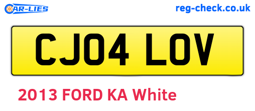 CJ04LOV are the vehicle registration plates.