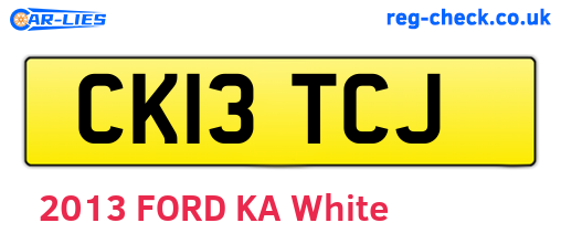 CK13TCJ are the vehicle registration plates.