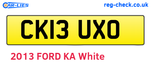 CK13UXO are the vehicle registration plates.