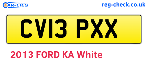 CV13PXX are the vehicle registration plates.