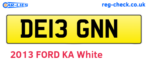 DE13GNN are the vehicle registration plates.