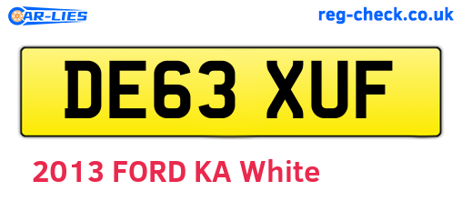 DE63XUF are the vehicle registration plates.