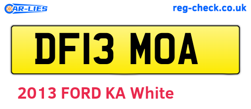 DF13MOA are the vehicle registration plates.