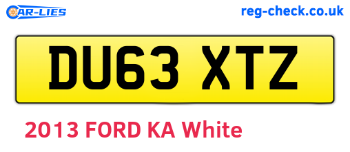DU63XTZ are the vehicle registration plates.