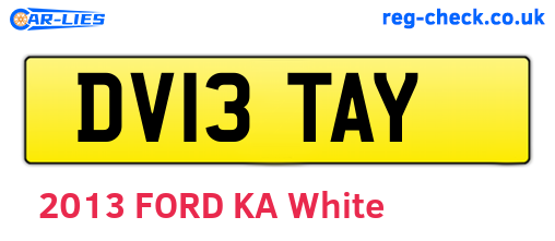 DV13TAY are the vehicle registration plates.