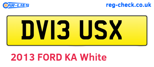 DV13USX are the vehicle registration plates.