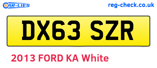 DX63SZR are the vehicle registration plates.