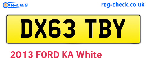 DX63TBY are the vehicle registration plates.
