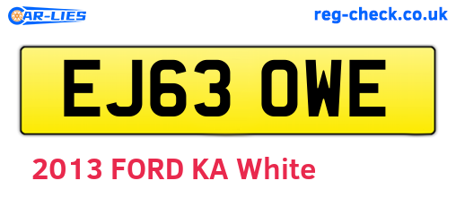 EJ63OWE are the vehicle registration plates.