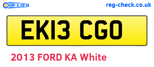 EK13CGO are the vehicle registration plates.