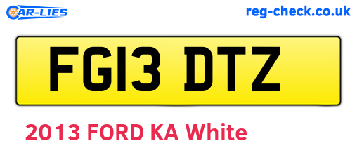 FG13DTZ are the vehicle registration plates.