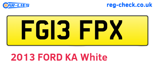 FG13FPX are the vehicle registration plates.