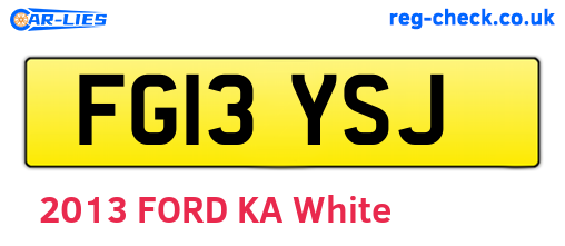 FG13YSJ are the vehicle registration plates.