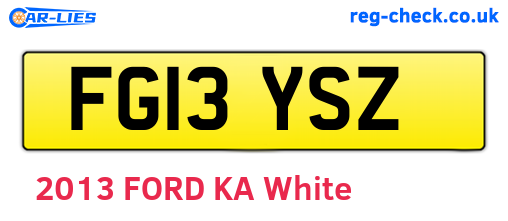FG13YSZ are the vehicle registration plates.