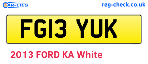 FG13YUK are the vehicle registration plates.