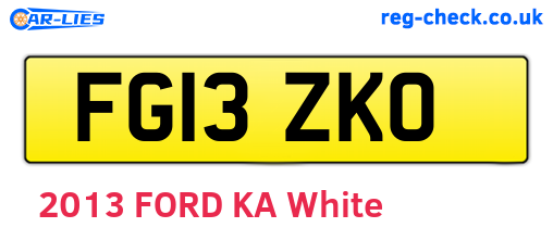 FG13ZKO are the vehicle registration plates.