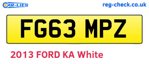 FG63MPZ are the vehicle registration plates.