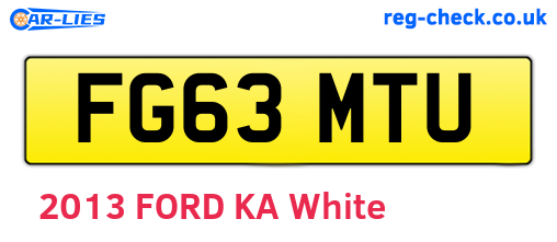 FG63MTU are the vehicle registration plates.
