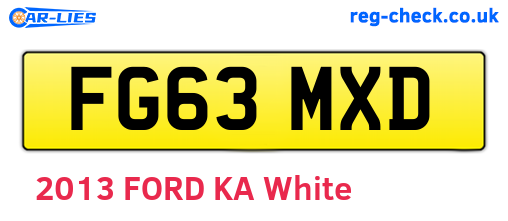 FG63MXD are the vehicle registration plates.
