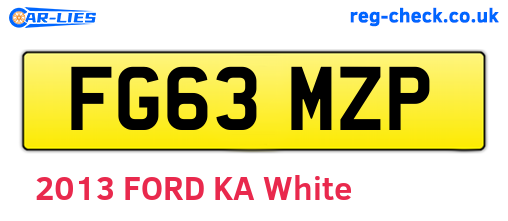 FG63MZP are the vehicle registration plates.