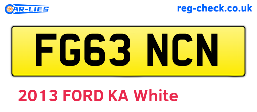 FG63NCN are the vehicle registration plates.