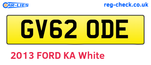 GV62ODE are the vehicle registration plates.