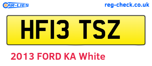 HF13TSZ are the vehicle registration plates.