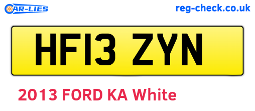 HF13ZYN are the vehicle registration plates.