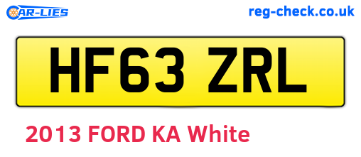 HF63ZRL are the vehicle registration plates.