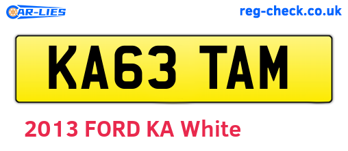 KA63TAM are the vehicle registration plates.