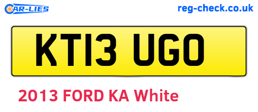 KT13UGO are the vehicle registration plates.
