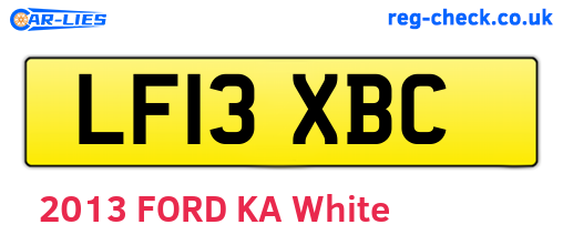 LF13XBC are the vehicle registration plates.