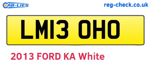 LM13OHO are the vehicle registration plates.