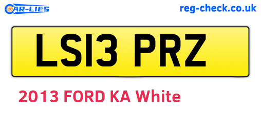 LS13PRZ are the vehicle registration plates.
