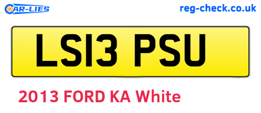 LS13PSU are the vehicle registration plates.