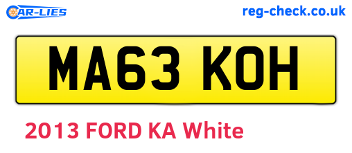 MA63KOH are the vehicle registration plates.