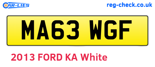 MA63WGF are the vehicle registration plates.