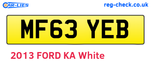 MF63YEB are the vehicle registration plates.