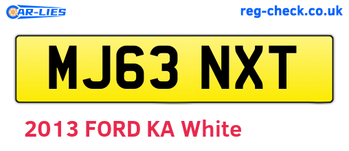 MJ63NXT are the vehicle registration plates.