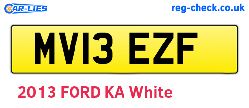 MV13EZF are the vehicle registration plates.