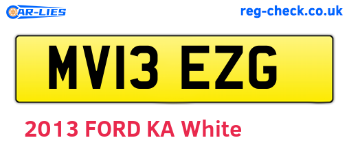 MV13EZG are the vehicle registration plates.