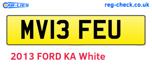 MV13FEU are the vehicle registration plates.