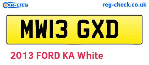 MW13GXD are the vehicle registration plates.