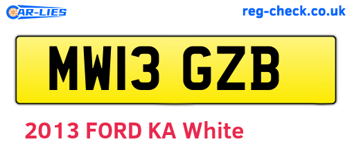 MW13GZB are the vehicle registration plates.