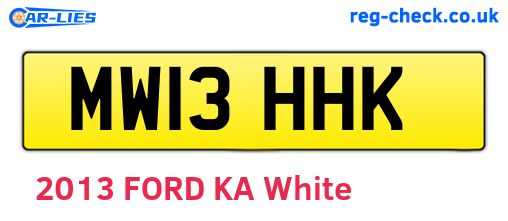 MW13HHK are the vehicle registration plates.