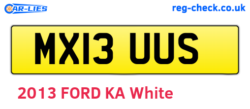 MX13UUS are the vehicle registration plates.